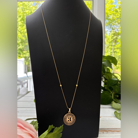 Alex and Ani Number 3 Rafaelian Gold Finish Expandable Necklace - Picture 3 of 8